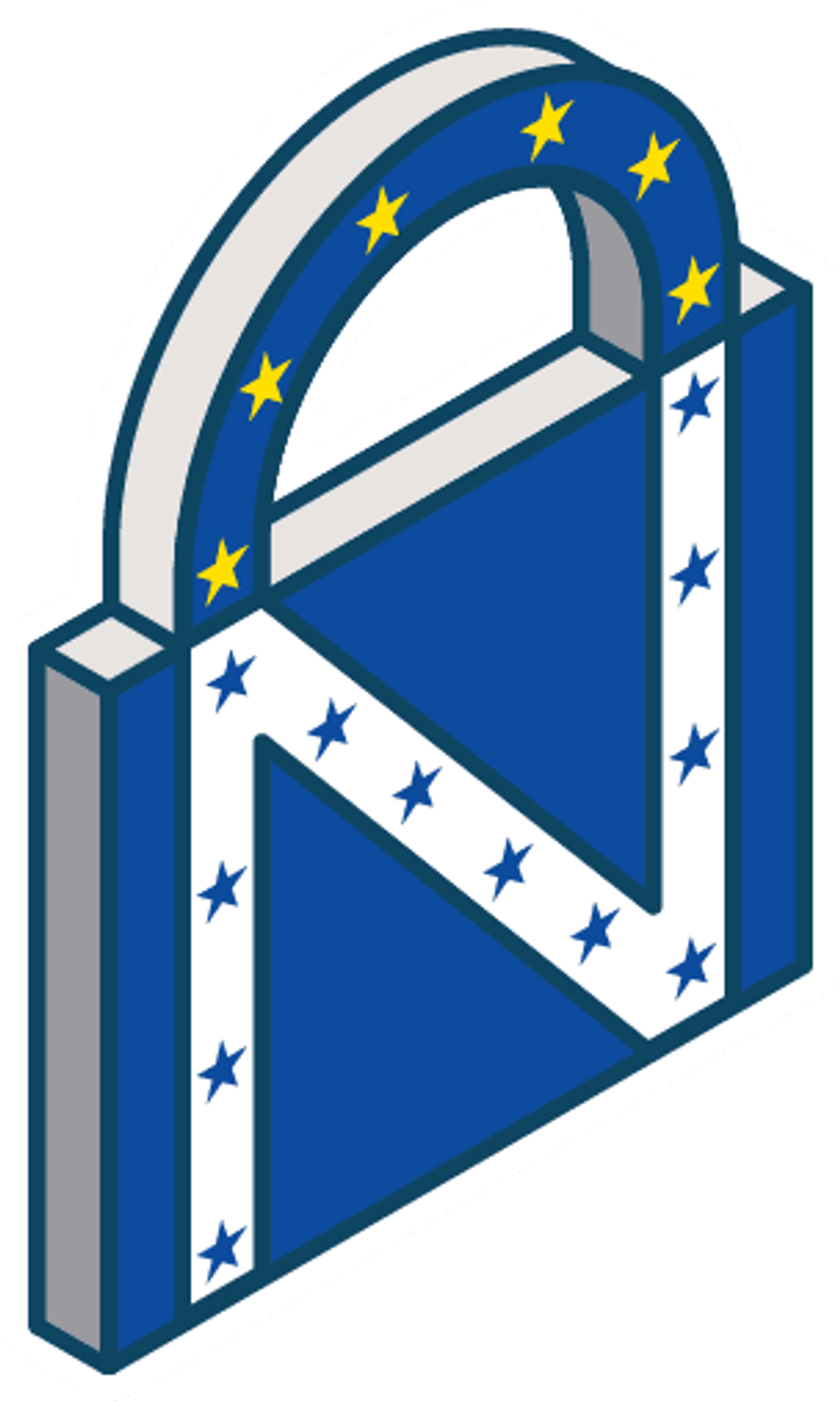 Logo in the shape of a lock representing Prighter's EU-NIS representation.