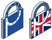 Dual logo in the shape of a lock representing Prighter's EU & UK representation services.