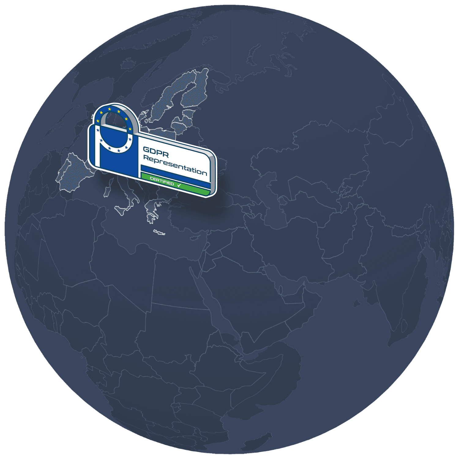 Illustration of the small EU-GDPR certificate logo.